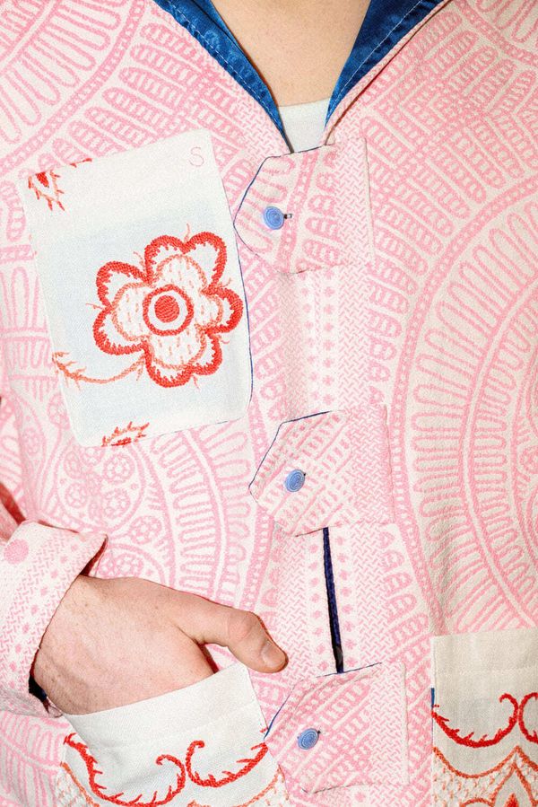 Куртка с Голубым Подкладом / Pink And Sky Blue Jacket розовая - фото 8