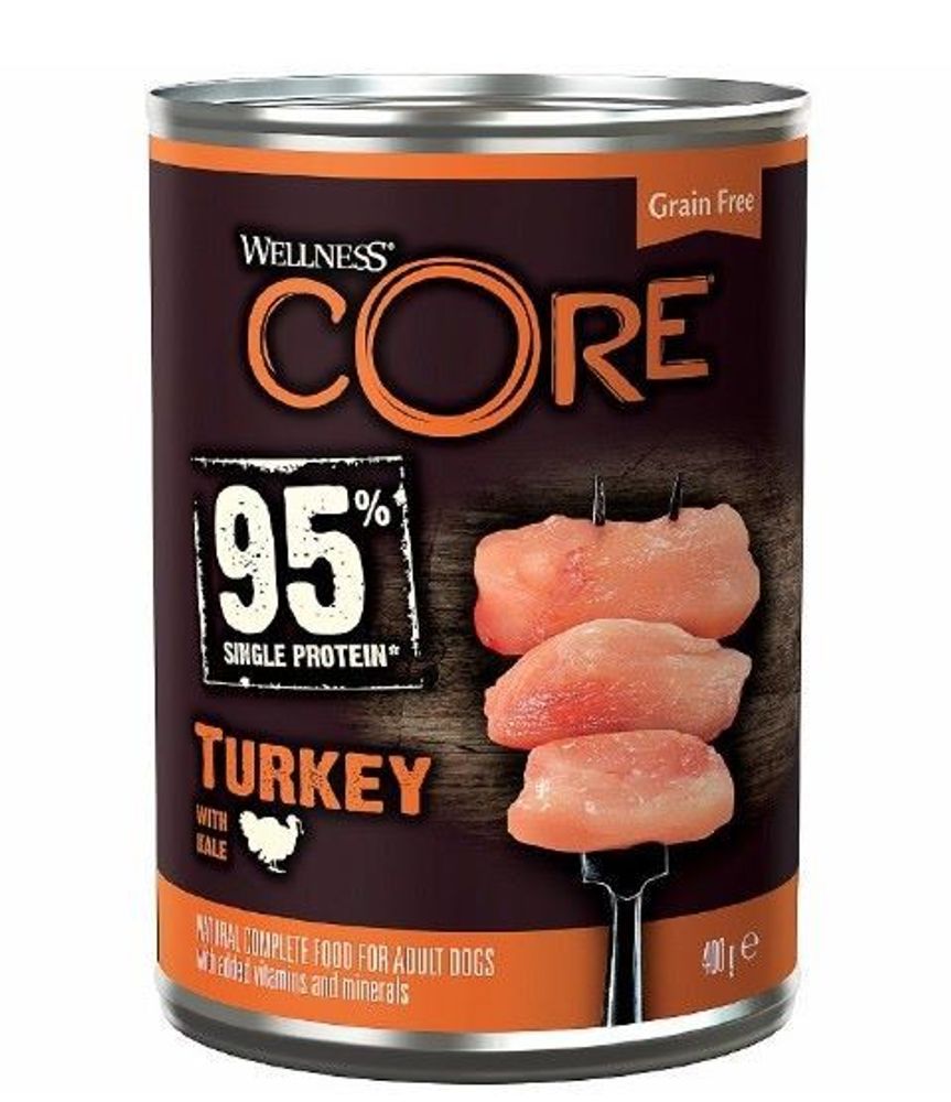 CORE 95 консервы для взрослых собак индейка с капустой 400г