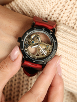 Часы скелетоны механические Power Black Red YOURTIME