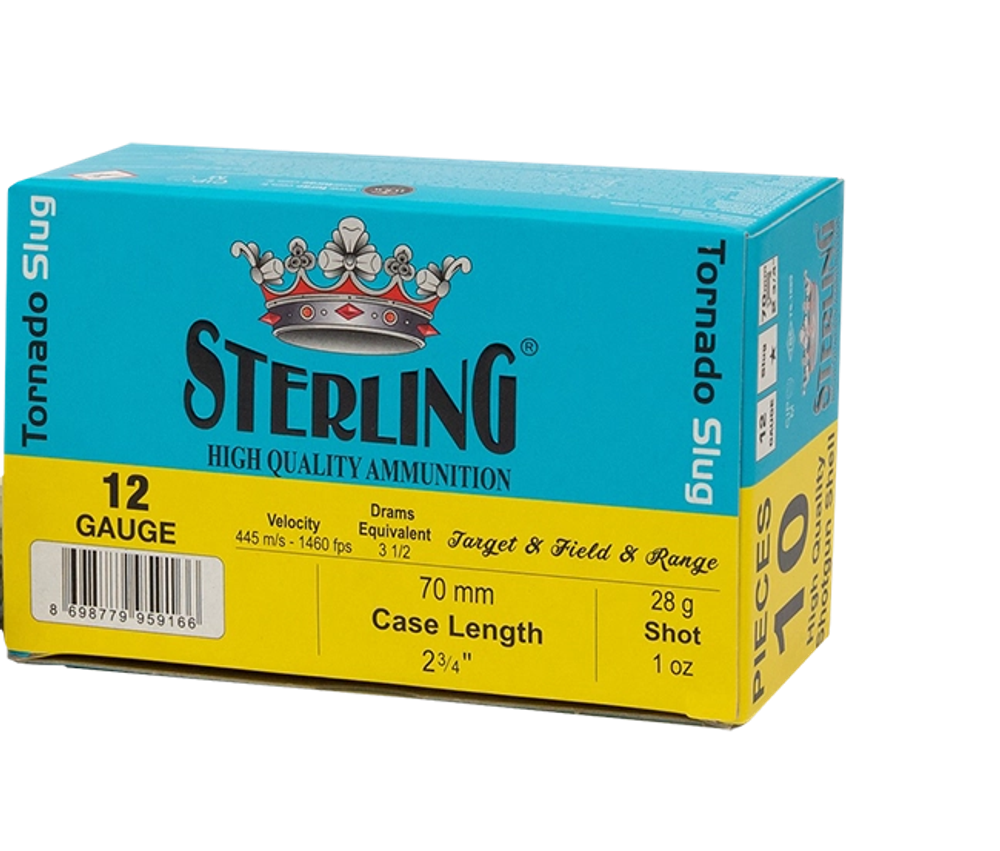 Патрон 12/70 STERLING 28гр. с пулей Tornado SLUG, коробка 10 шт.