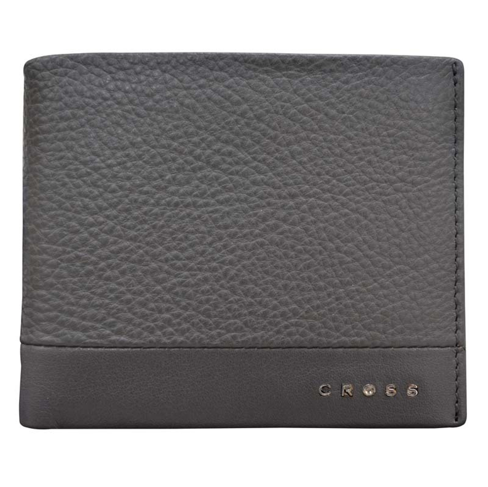 Кошелёк  Cross Nueva FV, кожа наппа, фактурная, серый, 11 х 1,5 х 9 см