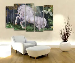 Модульная картина "Мечтательный единорог"