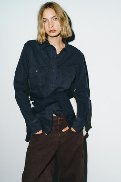 ZARA ДЖИНСЫ TRF BAGGY BARREL С НИЗКОЙ ПОСАДКОЙ, КОРИЧНЕВЫЙ