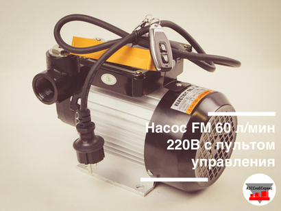 Насос FM 60 л/мин 220В ДТ, состав: насос, сетка, фитинги 25 - 2шт. (Китай) с пультом управления