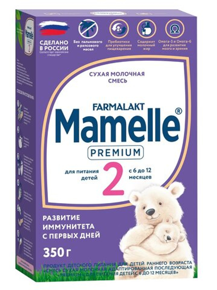 Смесь молочная Mamelle PREMIUM 2 с 6 до 12 месяцев 350 г