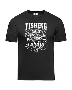 Футболка Fishing is my cardio прямая черная