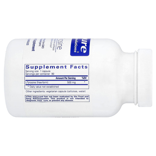 Pure Encapsulations, L-тирозин, 90 капсул (500 мг в 1 капсуле)