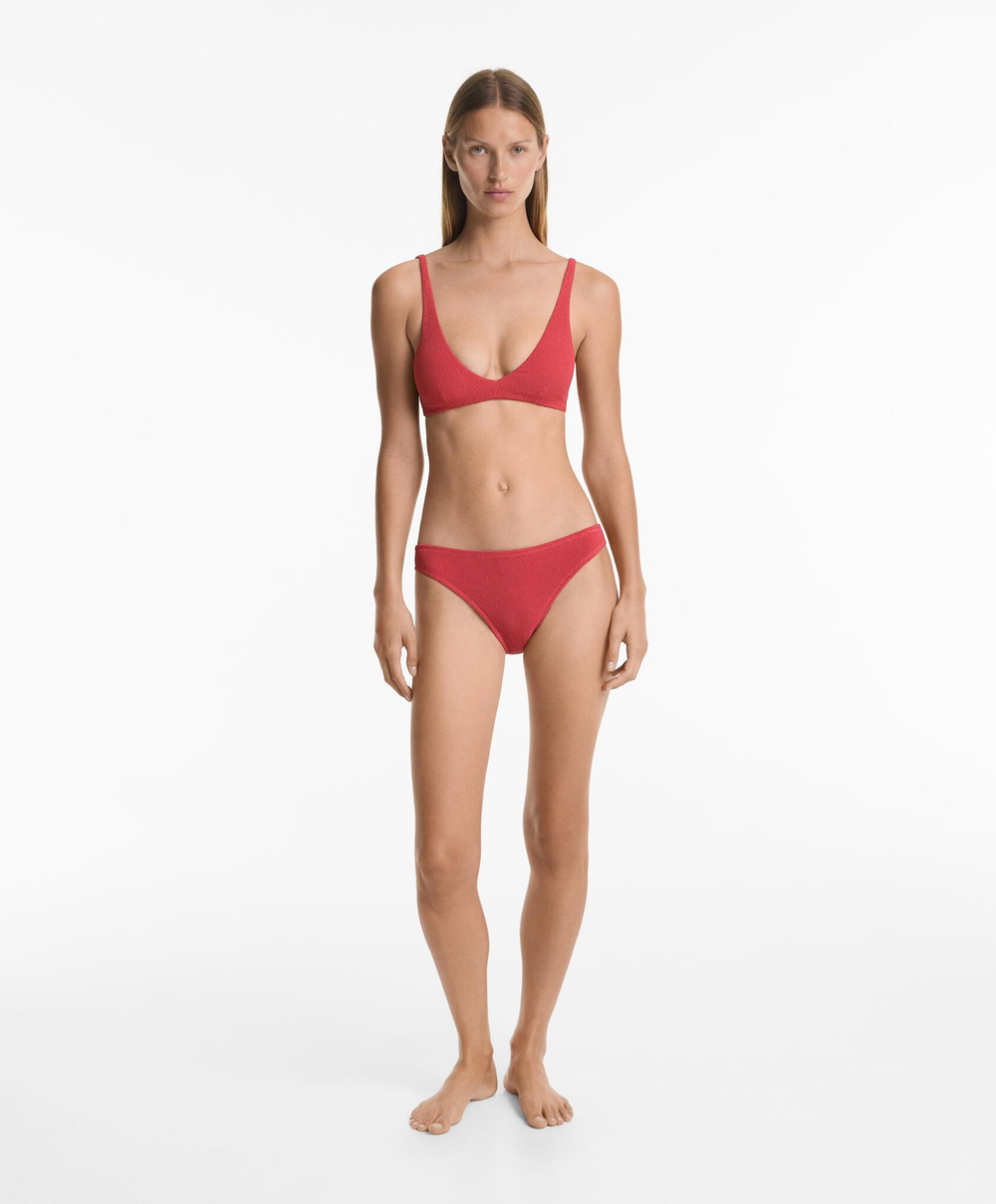 OYSHO Классические трусы-бикини с рельефной текстурой, темно-кораллово-розовый