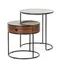 Набор из 2 столиков Double Round Ø52/45 см, стекло, керамика