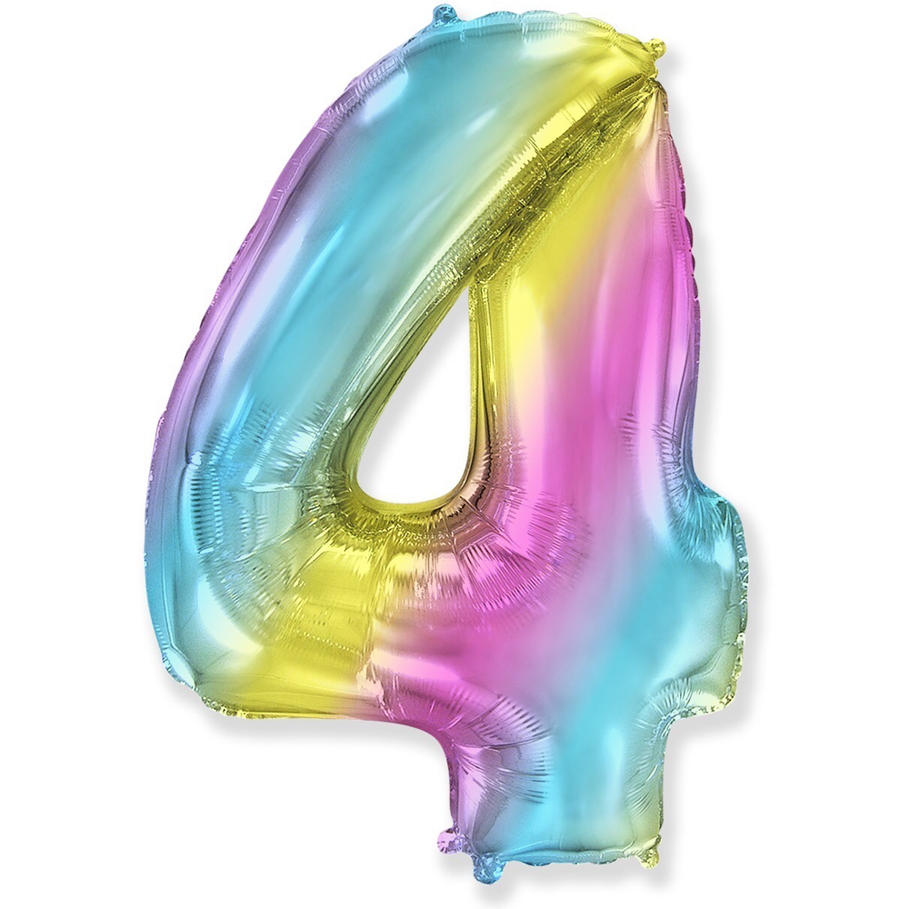 Цифра «4» радужная