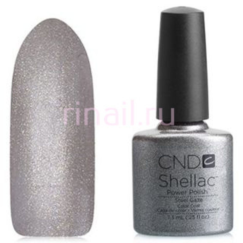 CND Шеллак 7,3 мл. Steel Gaze серебряный