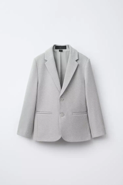 ZARA КОСТЮМНЫЙ БЛЕЙЗЕР КОМФОРТНОЙ ПОСАДКИ, СИНЕВАТЫЙ