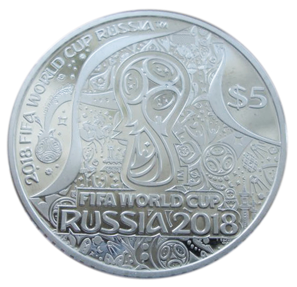 Набор из 3 монет 5 долларов. Чемпионат мира по футболу 2018. Соломоновы острова. 2018 год