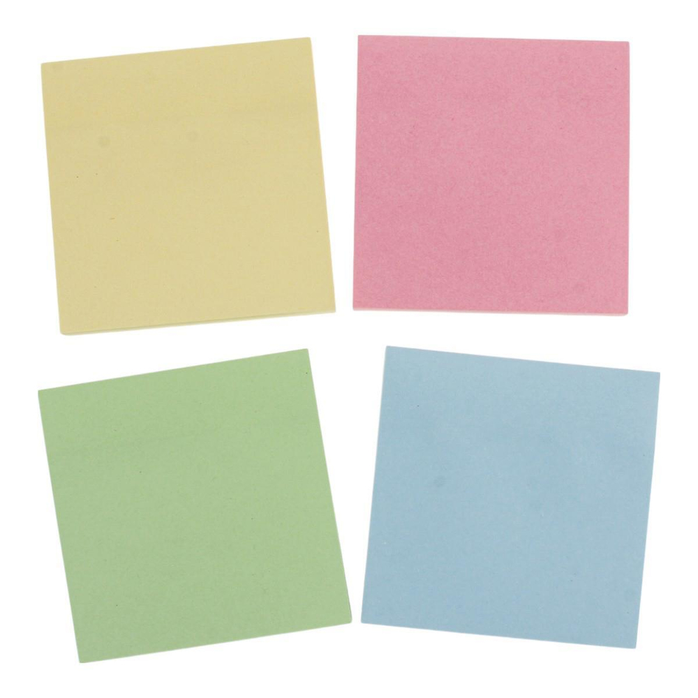 Самоклеящийся блок 76*76мм, 100л., пастельные цвета, микс