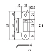 Замок с пластиковой защелкой MORELLI 1885 P SC, под цилиндр, мат.хром