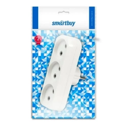 Разветвитель Smartbuy, 3 гнезда без заземления плоский 10А 250B (SBE-10-A02-3)