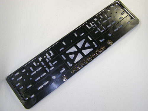 Рамка под номер с защелкой золото  VOLKSWAGEN  рельеф (Новосибирск)