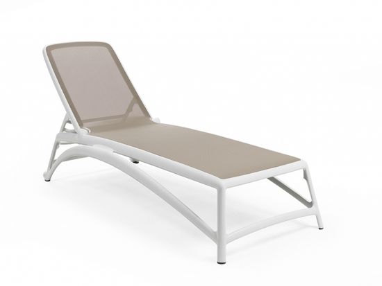 Шезлонг-лежак пластиковый Atlantico белый/тортора