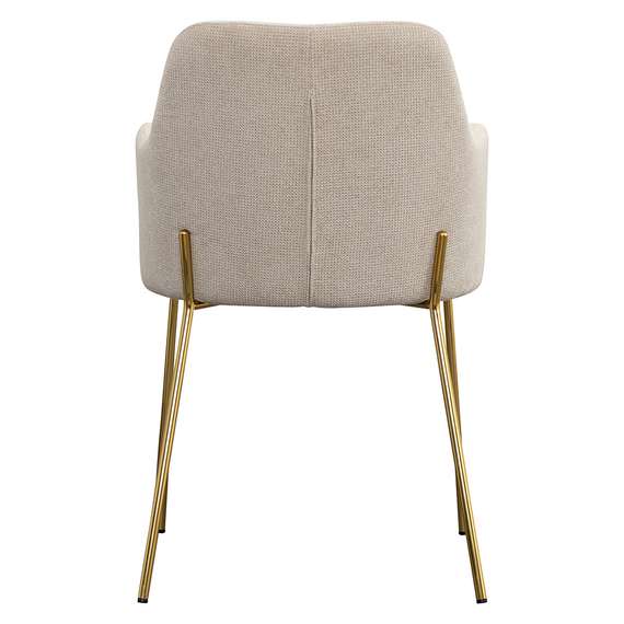Стул Dwight, светло-бежевый шенилл, золотые ножки