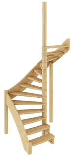 Лестница на второй этаж ЛС-01м Правая под покраску