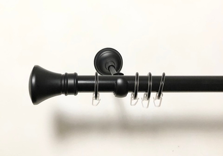 Карниз круглый металлический d19 мм однорядный "Луксор", цвет черный матовый