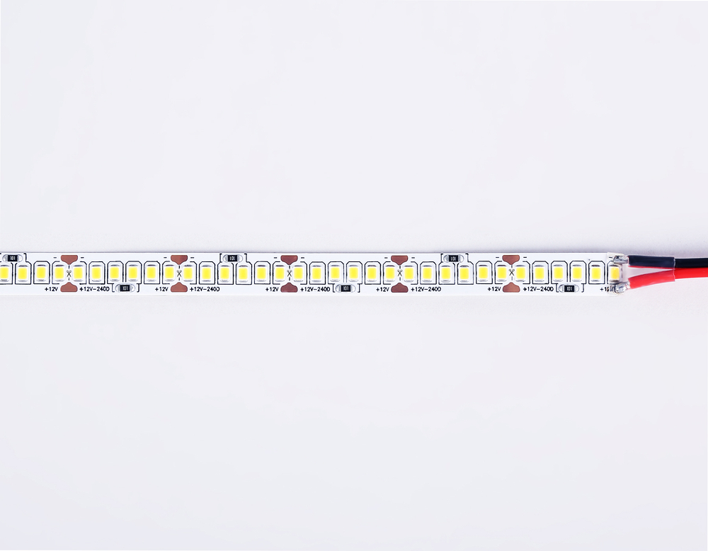 Светодиодная лента GS1402 2835 240Led/ 17W m/ 12V IP20 4500K/ 5000*10*1.2mm/ кратность резки 25mm (2 конт.)