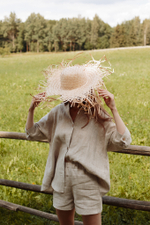 Linen shirt with wings