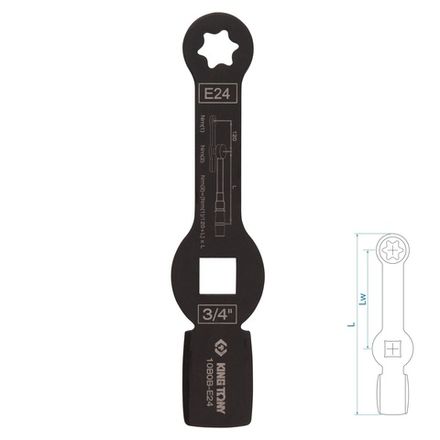 Цена на KING TONY (10B0B-E24) Ключ для тормозных суппортов грузовых автомобилей E24, 3/4", ударный