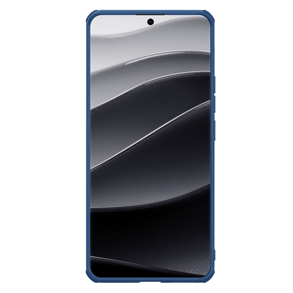 Усиленный чехол синего цвета от Nillkin для Xiaomi Redmi Note 14 Pro+ Плюс, серия Super Frosted Shield Pro
