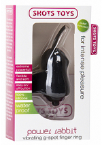 Черный вибростимулятор на палец Power Rabbit (Цвет: черный)