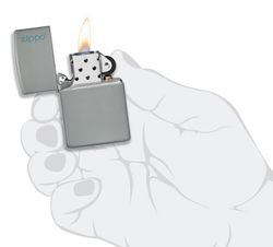 Зажигалка Zippo Classic с покрытием Flat Grey серая глянцевая (49452ZL)