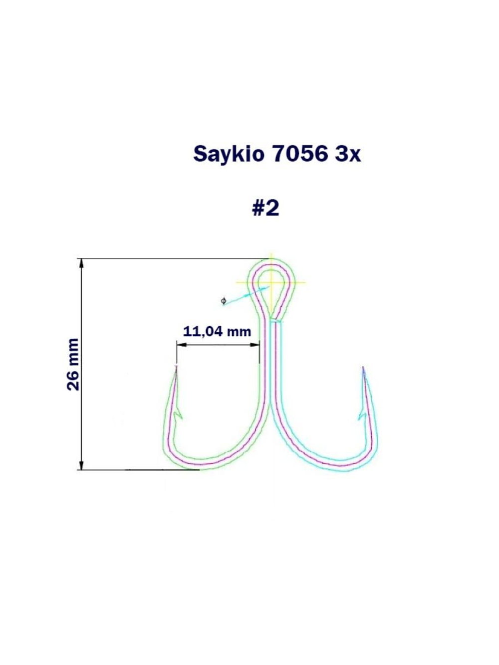 Крючки рыболовные Saikyo 7056 TN 3X № 1 (25шт) тройник