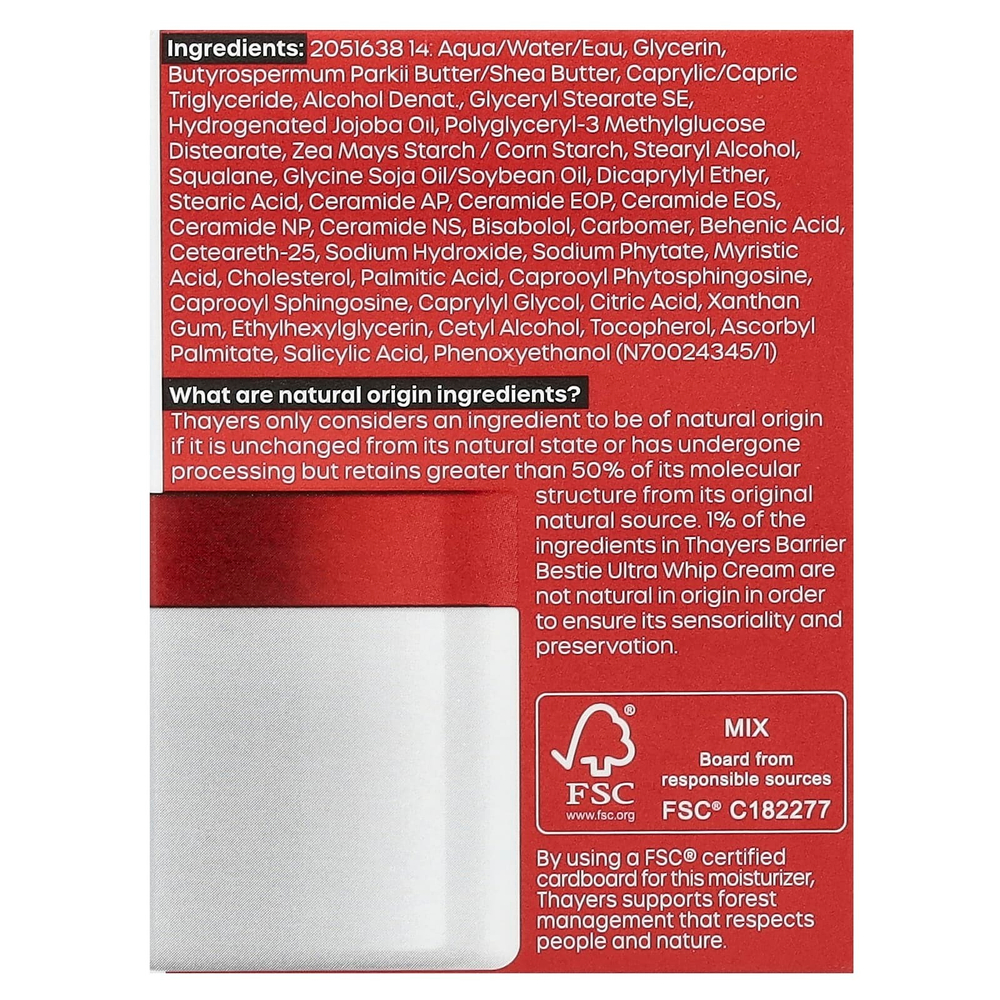 Thayers, Barrier Bestie Ultra Whip, крем, без отдушек, 59 мл (2 жидк. унц.)