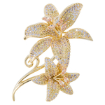 Брошь Fiore Luna ДУЭТ Zircon XR08553P BR/G