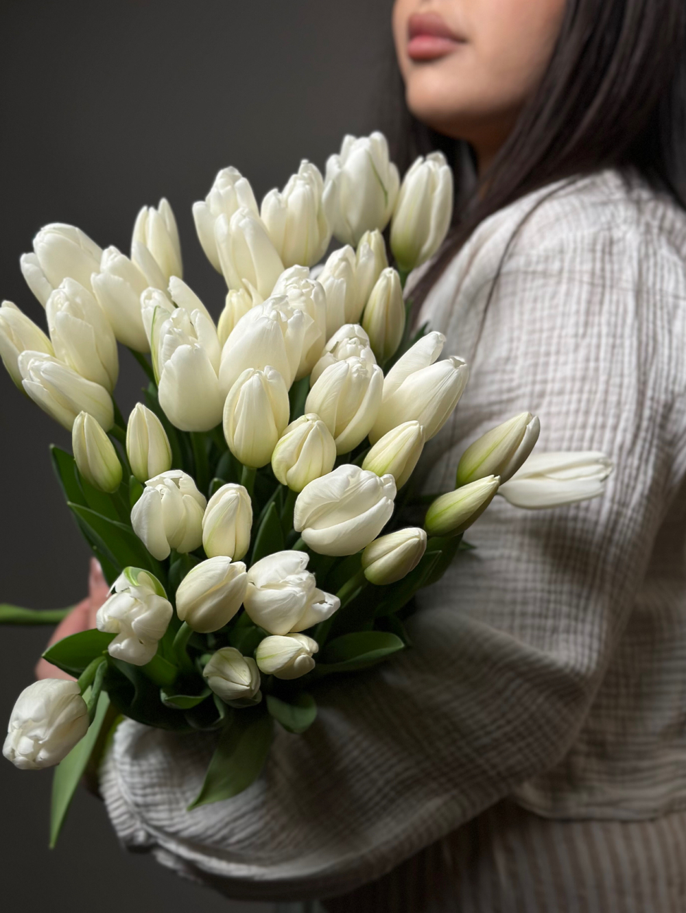 Букет белых тюльпанов "Альбатрос"