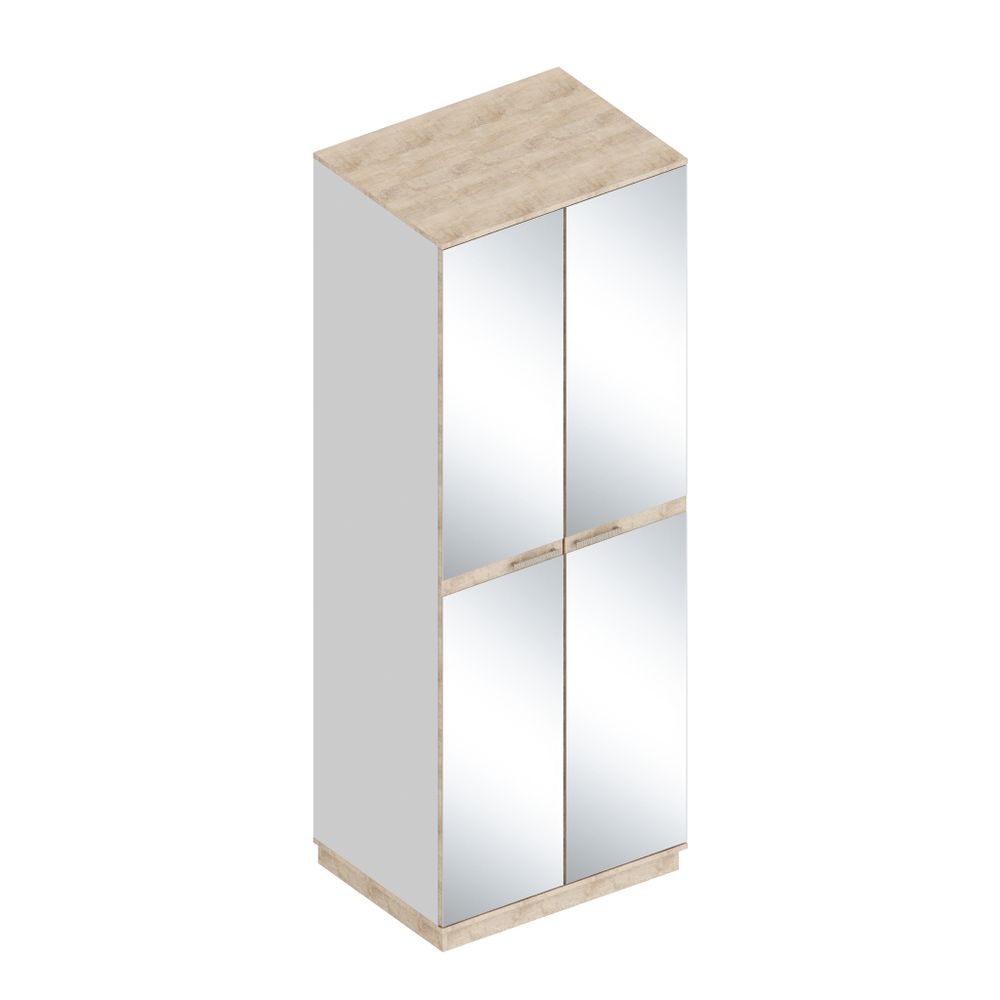 Шкаф двухстворчатый "Жасмин" (дуб баррик/белый лофт), ЛДСП/МДФ, Велес