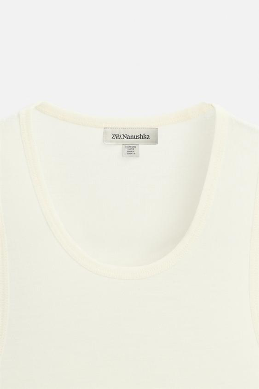 ZARA X NANUSHKA ФУТБОЛКА БЕЗ РУКАВОВ, КРЕМОВЫЙ