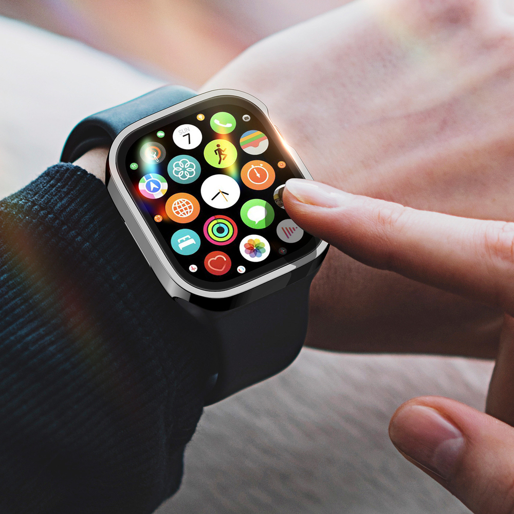 Чехол-бампер черный из TPU от Dux Ducis для часов Apple Watch 45мм на модели 7, 8 и 9 серии, серия Hamo Series Case