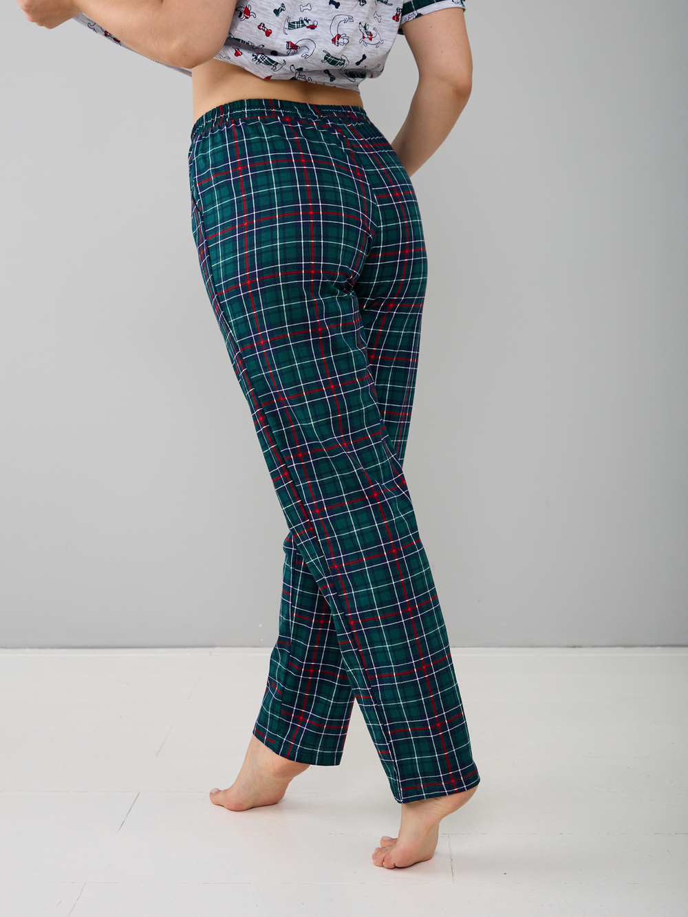 Пижама с брюками КБ-161/собачки-зелклетка