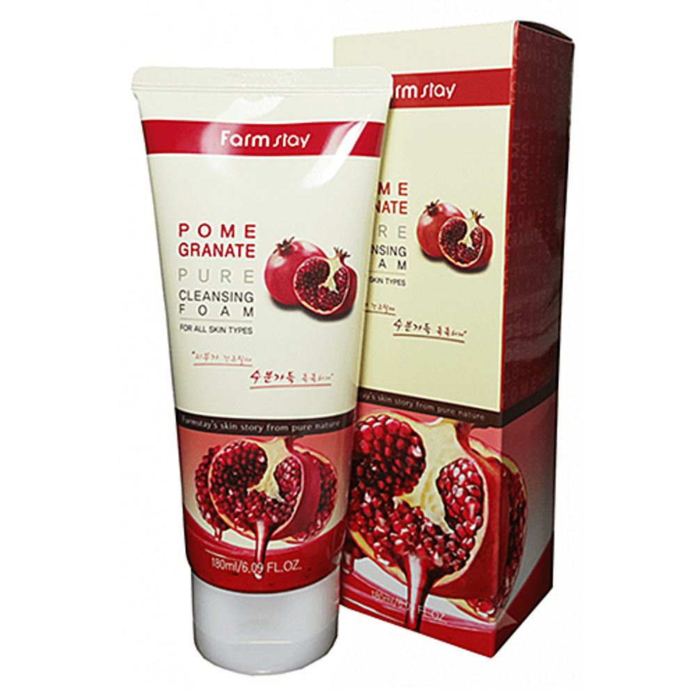 FarmStay Пенка очищающая с экстрактом граната - Pomegranate pure cleansing foam, 180мл