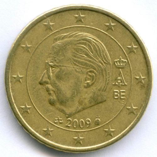 50 евроцентов 2009 год. Бельгия. Регулярный выпуск. Тип 4. Нордик VF-XF