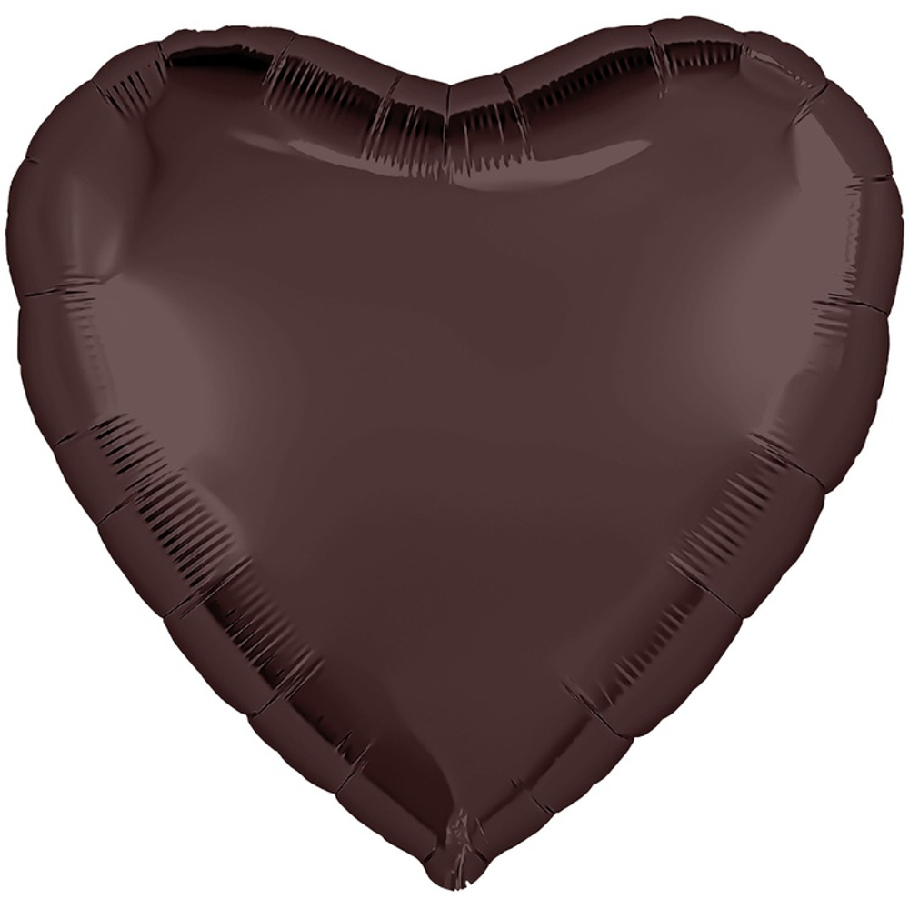 Шар фольгированный Сердце 46 см (Коричневый)