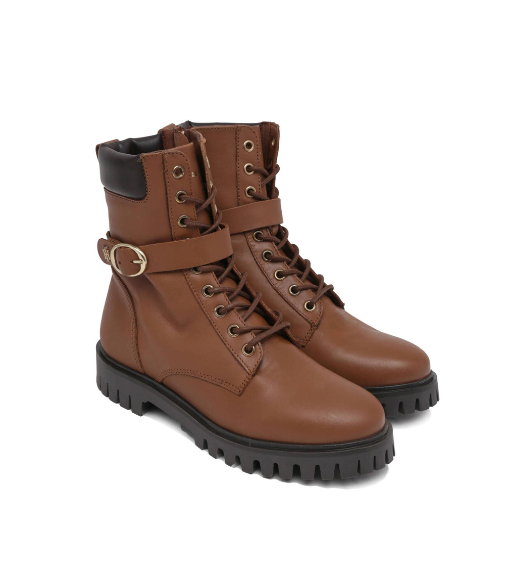 Кожаные ботильоны Tommy Hilfiger - коричневый(FW0FW06734)