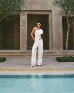 Топ полоска белый