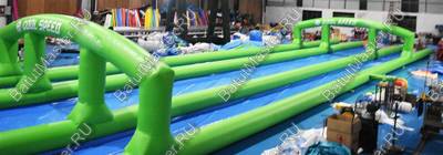 Водная горка без надувного дна, на подкачке ТУРБО «Капля большая», 137*7,28*2,4 метров