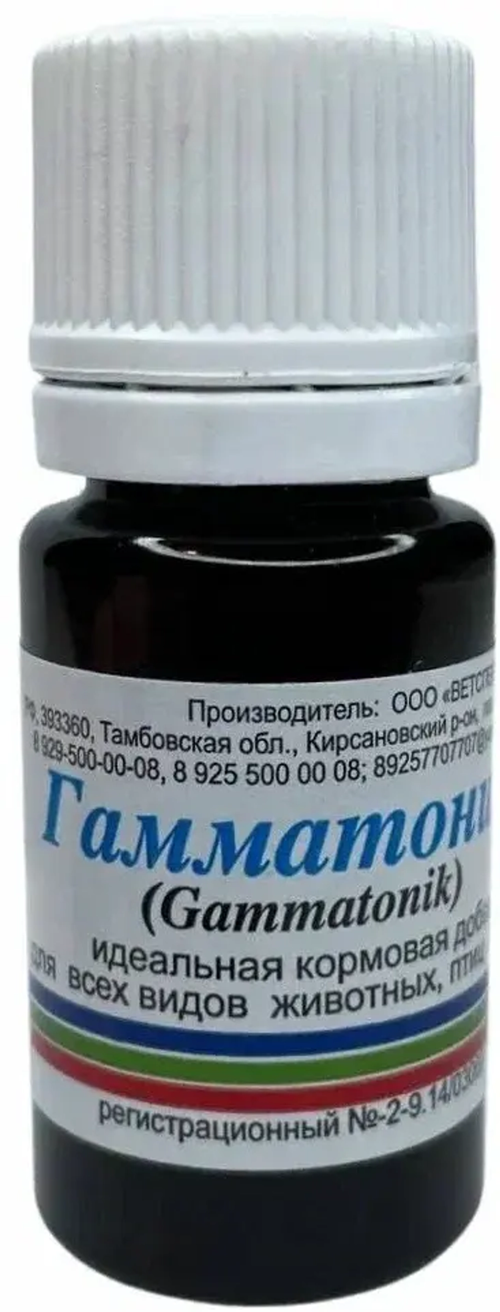 ГАММАТОНИК Кормовая добавка с витаминами и аминокислотами для животных, 10 мл