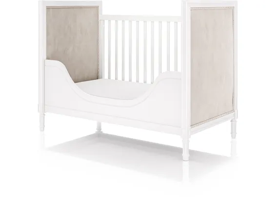 Кроватка Elit (белый, бежевая ткань)