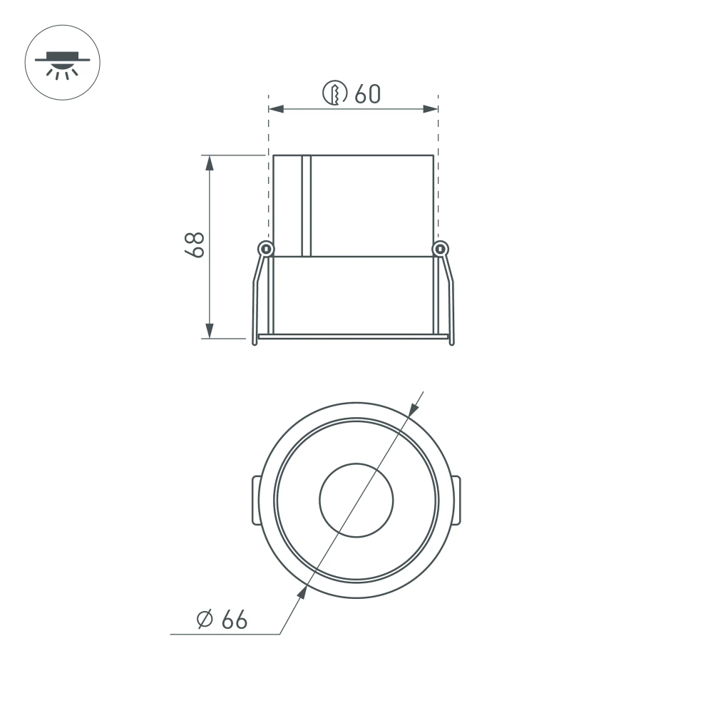 Светильник MS-ATLAS-BUILT-R66-15W Day4000 (WH-WH, 35 deg, 230V) (Arlight, IP20 Металл, 5 лет) 037184(1)