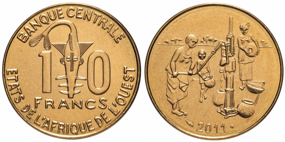 Западная Африка (BCEAO) 10 франков, 1981-2024 UNC