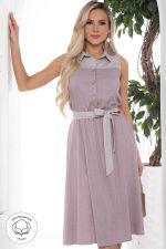 Платье с кокеткой (розово-бежевое) П10491 LT Collection